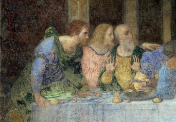 Das letzte Abendmahl, 1495-97 (nach der Restaurierung)